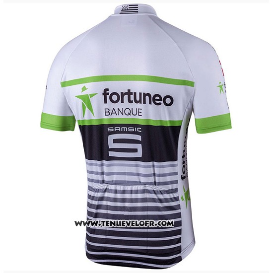 2018 Maillot Ciclismo Fortuneo Samsic Blanc Manches Courtes et Cuissard